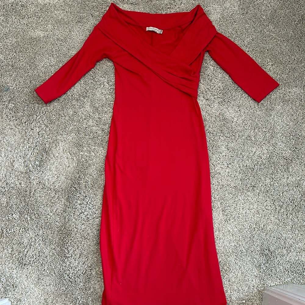 Zara Off the Shoulder Midi Dress
